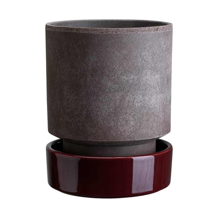 Hoff pot - Ø16 cm, Raw Grey-Deep Burgundy - Bergs Potter