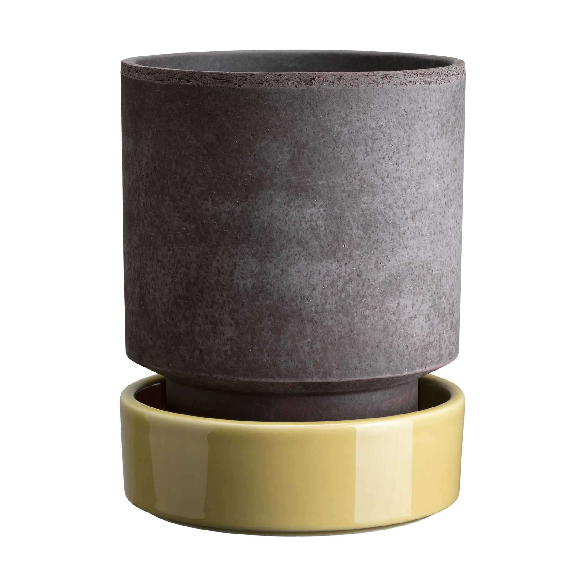 Hoff pot, Ø16 cm, Raw Grey-Pale Yellow Bergs Potter