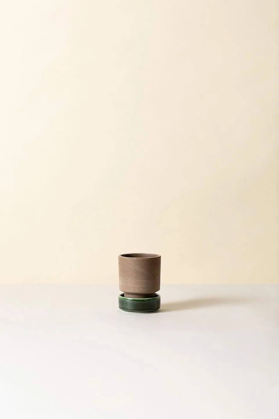 Hoff pot 2-pack, Ø8 cm, Raw Grey-Emerald Green Bergs Potter