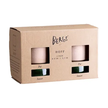 Hoff pot 2-pack - Ø8 cm, Raw Roze-Emerald Green - Bergs Potter