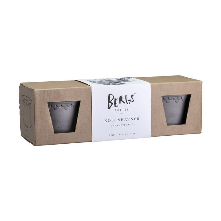 Københavner bloempot Ø10 cm 3-pack - Grey - Bergs Potter
