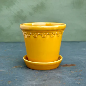 Københavner bloempot geglazuurd - Geel, Ø16 cm - Bergs Potter