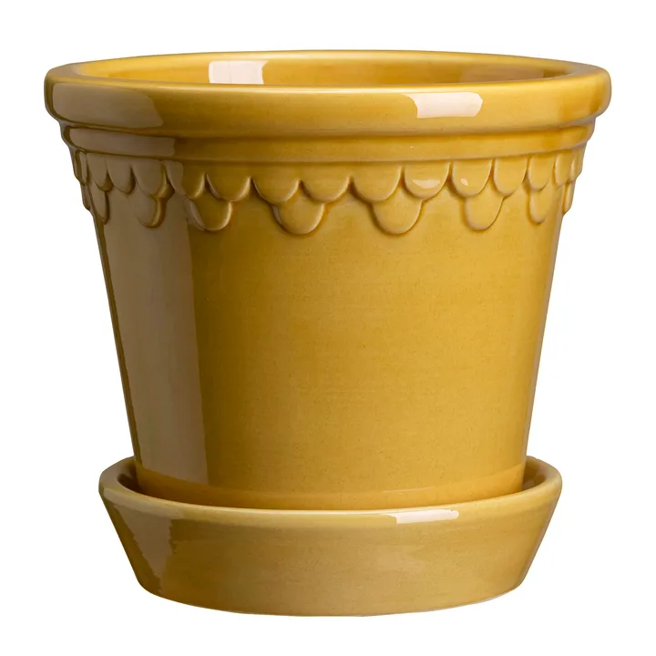 Københavner bloempot geglazuurd - Geel, Ø16 cm - Bergs Potter