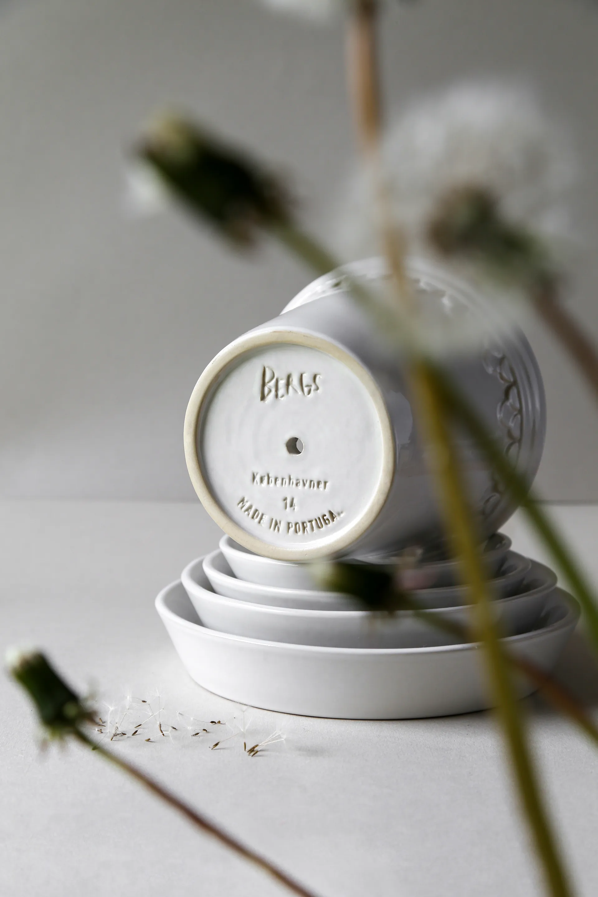 Københavner pot geglazuurd Ø14 cm, Mineral White Bergs Potter