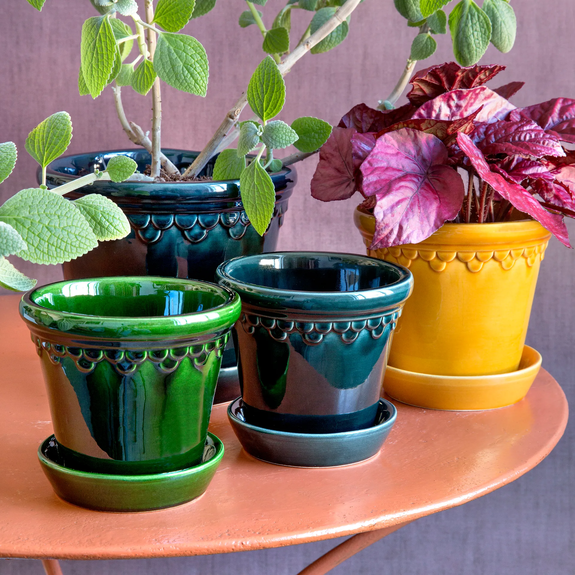 Københavner pot geglazuurd Ø18 cm, Geel Bergs Potter