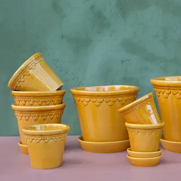 Københavner pot geglazuurd - Geel, Ø10 cm - Bergs Potter