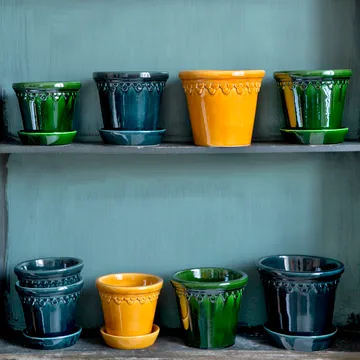 Københavner pot geglazuurd - Groen, Ø10 cm - Bergs Potter