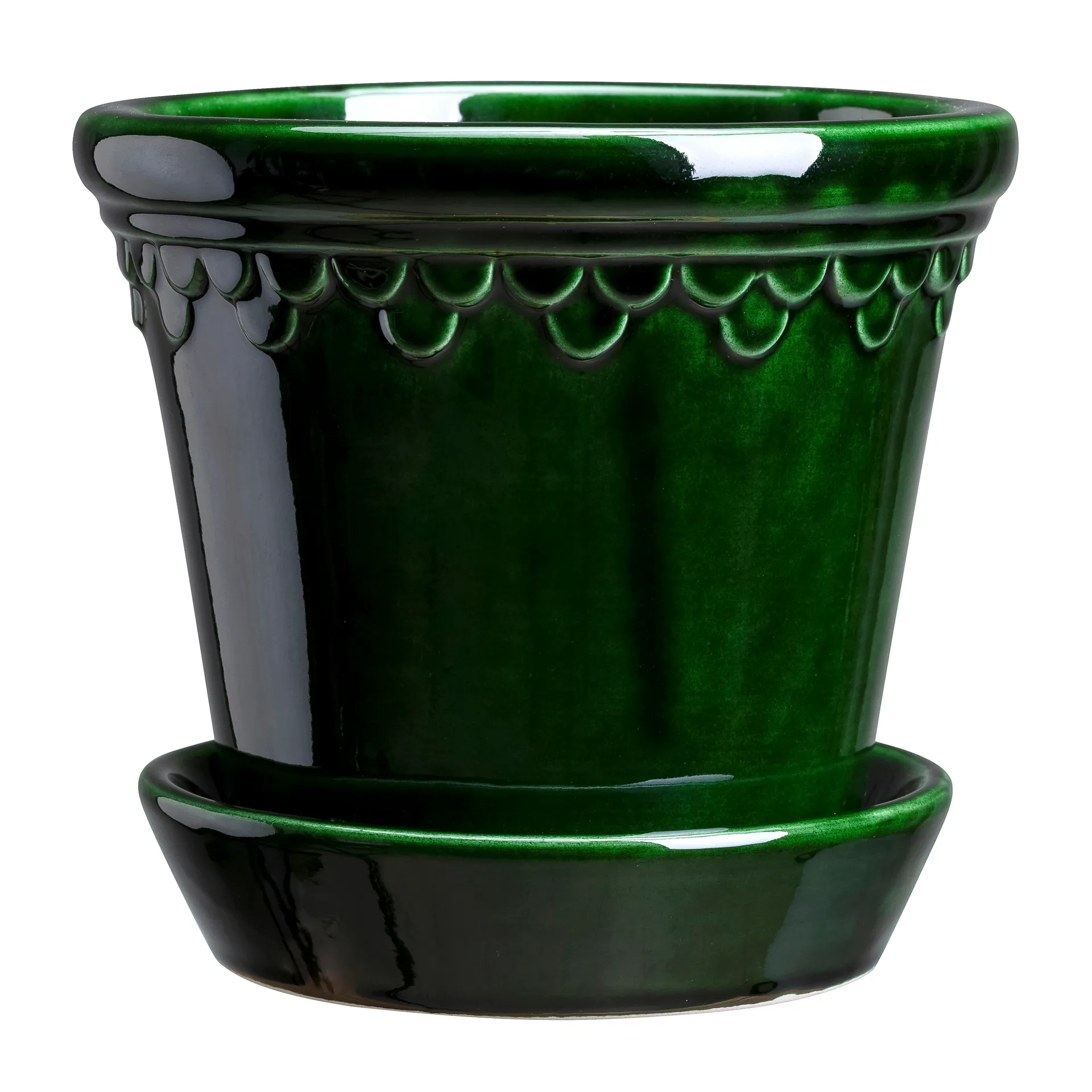Københavner pot geglazuurd, Groen, Ø10 cm Bergs Potter