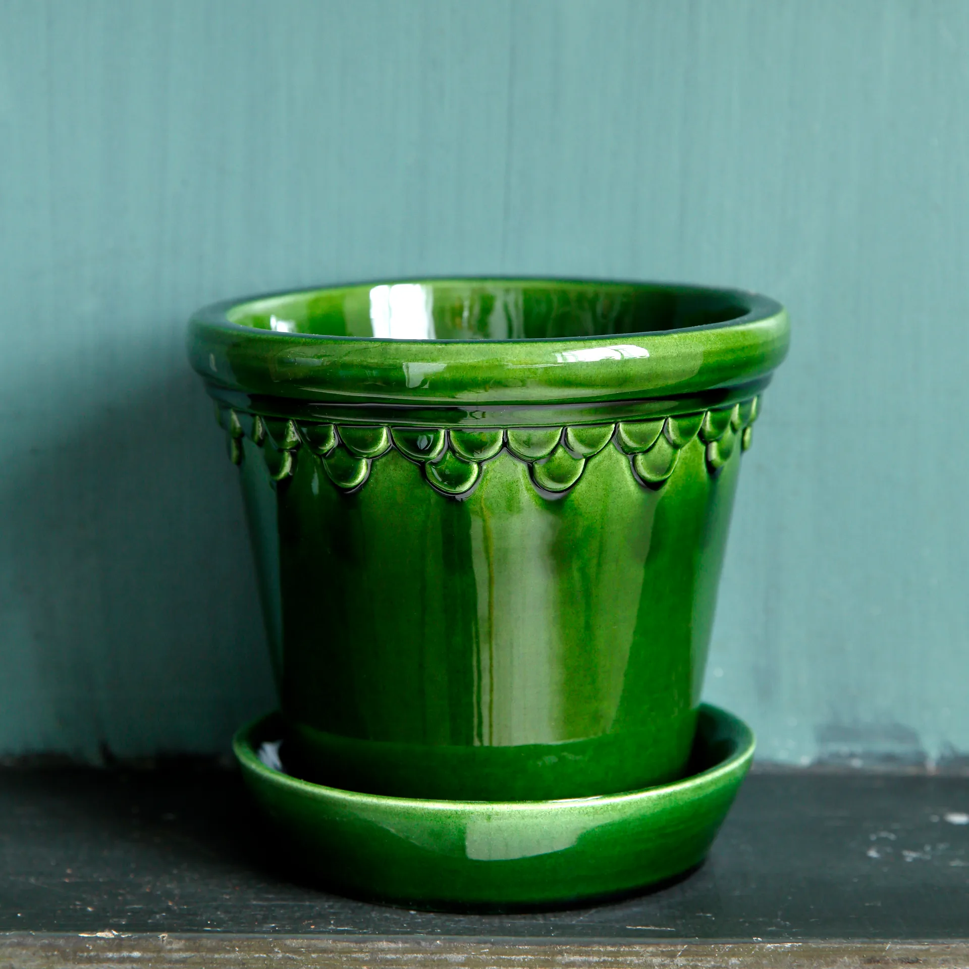 Københavner pot geglazuurd, Groen, Ø16 cm Bergs Potter
