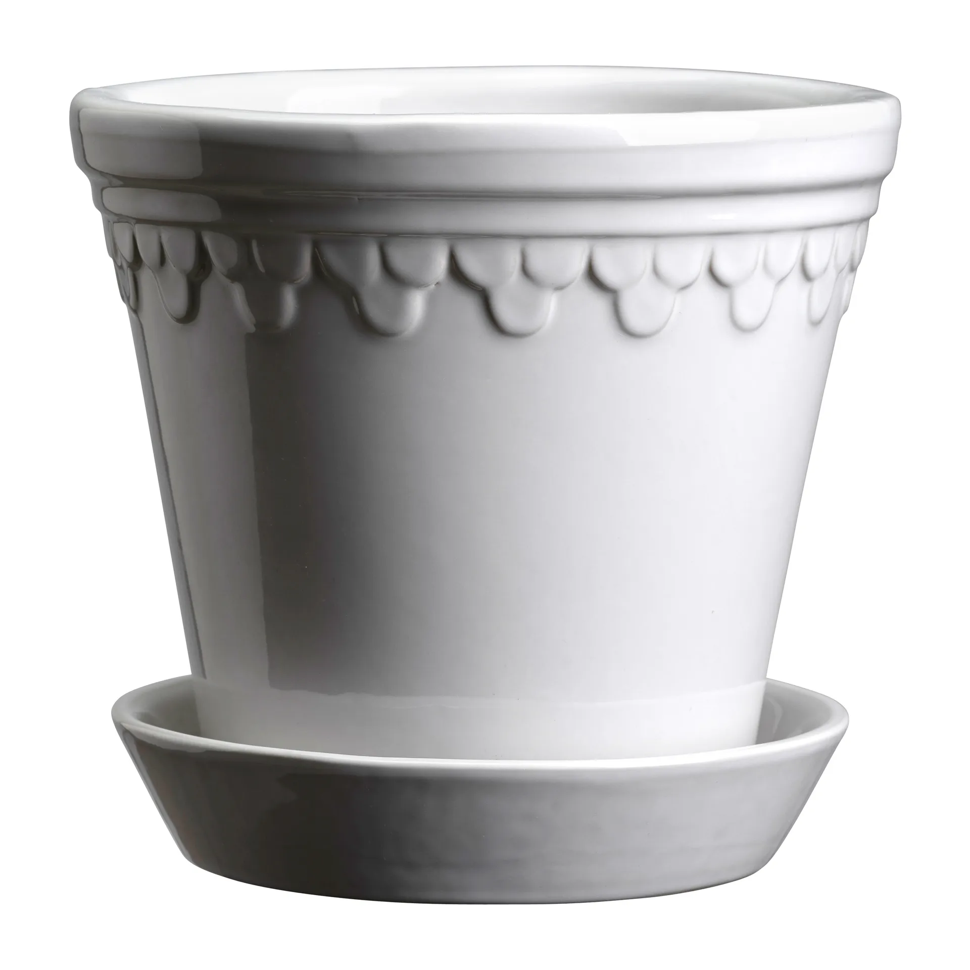 Københavner pot geglazuurd, Mineral White, Ø10 cm Bergs Potter