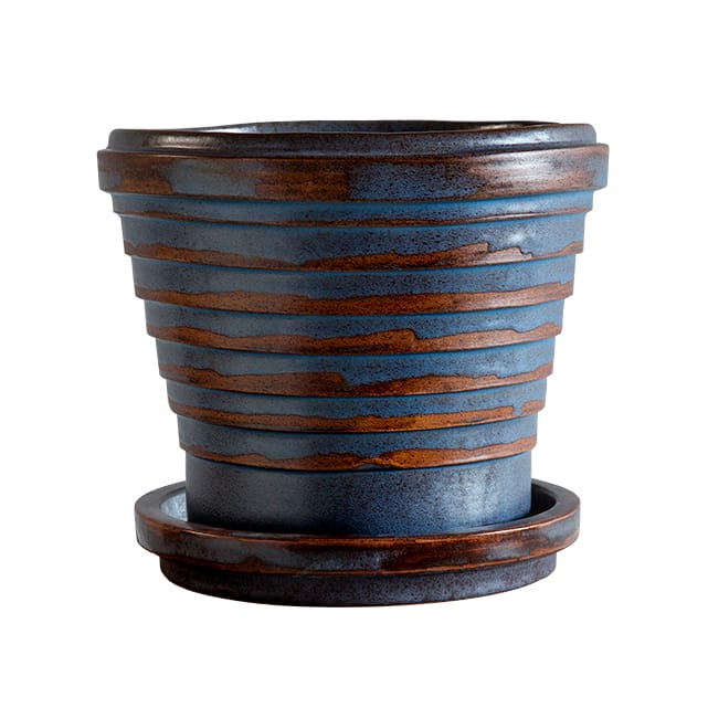 Planet Vintage Metallic pot Ø25 cm - Blue brown - Bergs Potter