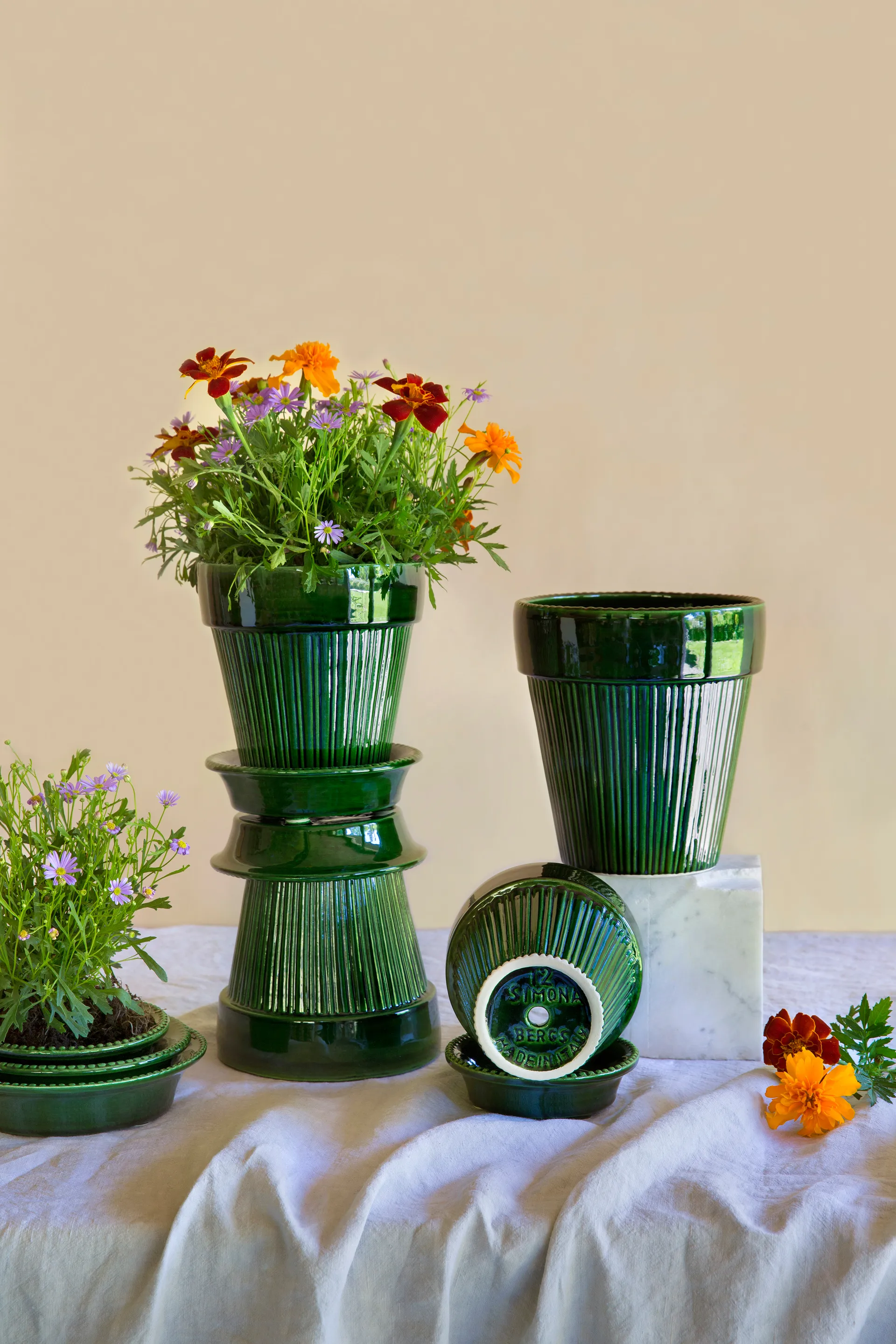 Simona bloempot geglazuurd Ø12 cm, Green Bergs Potter