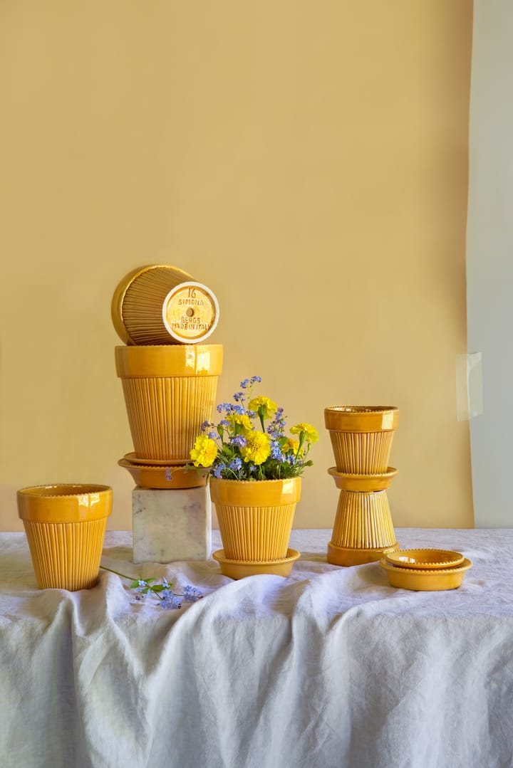 Simona bloempot geglazuurd Ø12 cm, Yellow Bergs Potter