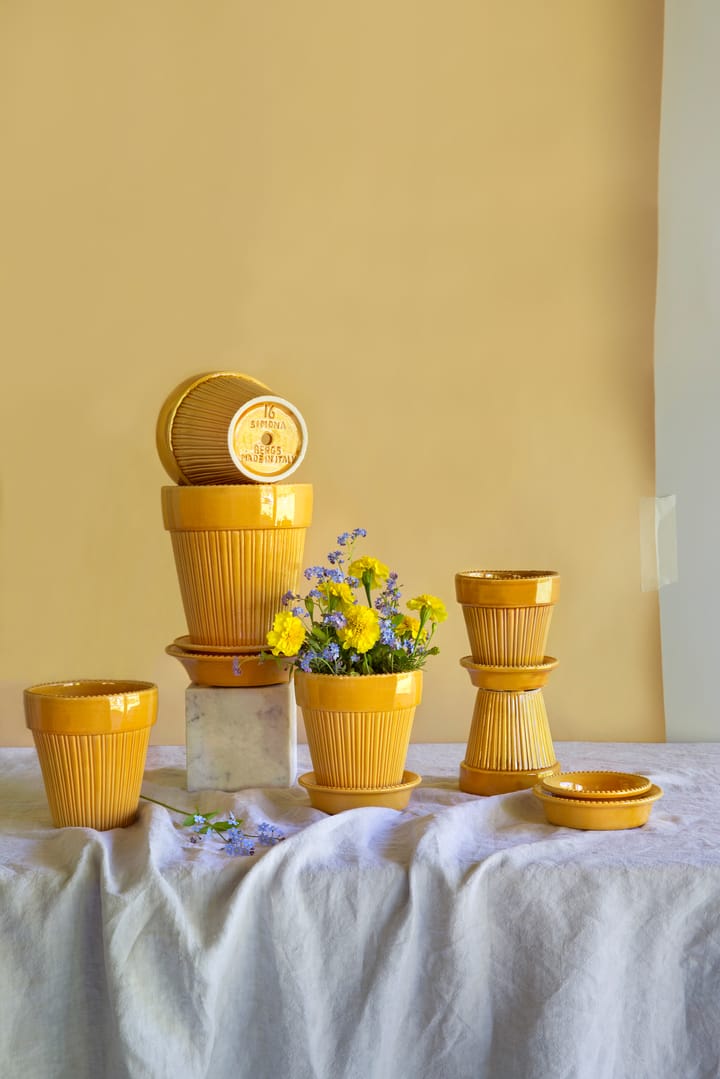 Simona bloempot geglazuurd Ø12 cm - Yellow - Bergs Potter