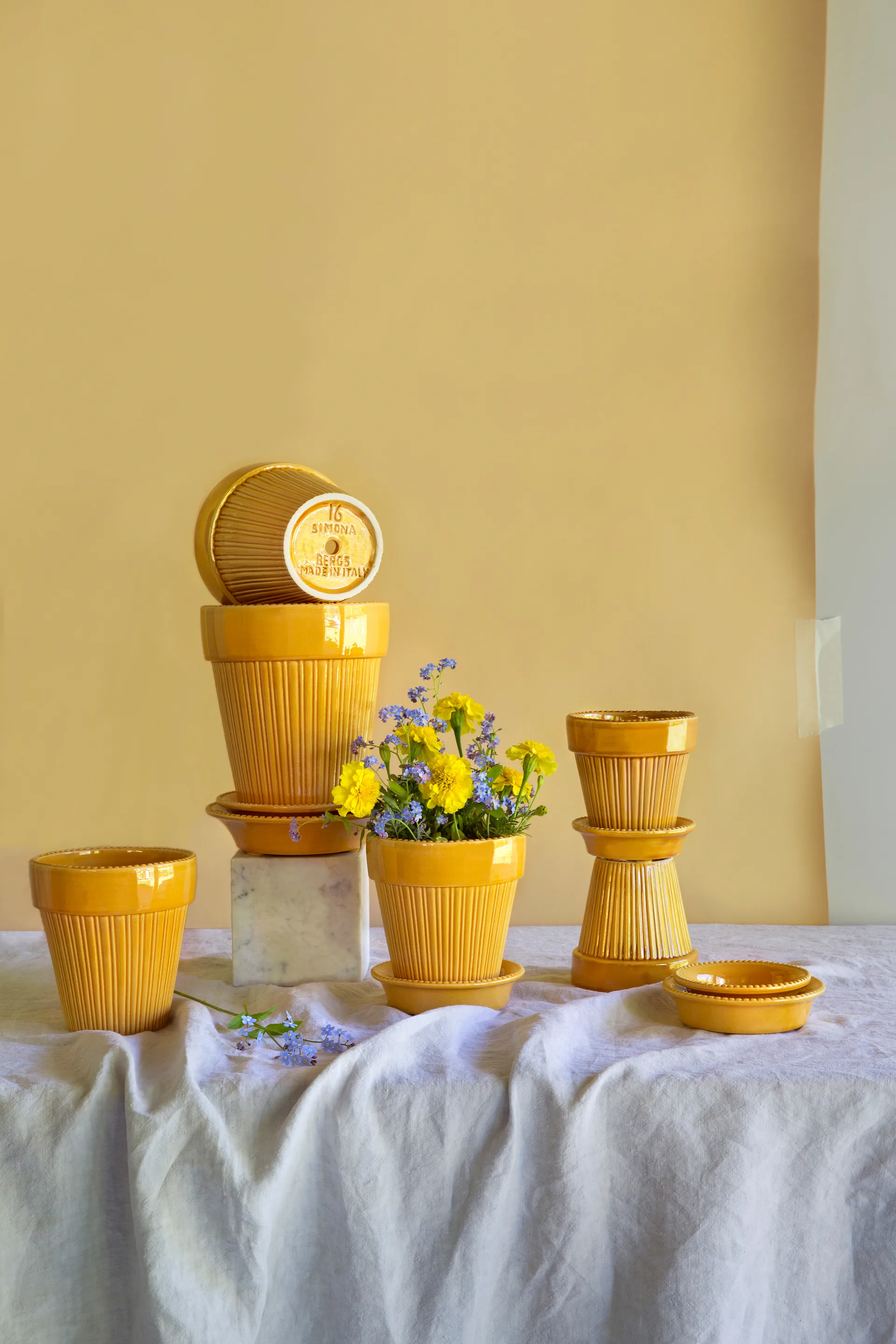 Simona bloempot geglazuurd Ø18 cm, Yellow Bergs Potter
