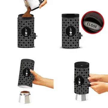 Bialetti koffiedoseerder incl. pot - Zwart-wit - Bialetti