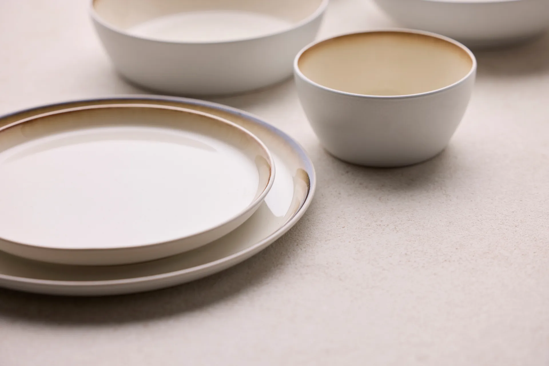 Bitz bord gastro Ø 21 cm, Wit-crèmewit Bitz