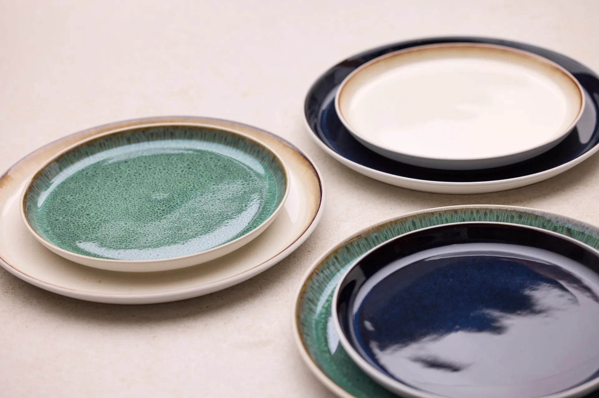 Bitz bord gastro Ø27 cm, Wit-groen Bitz