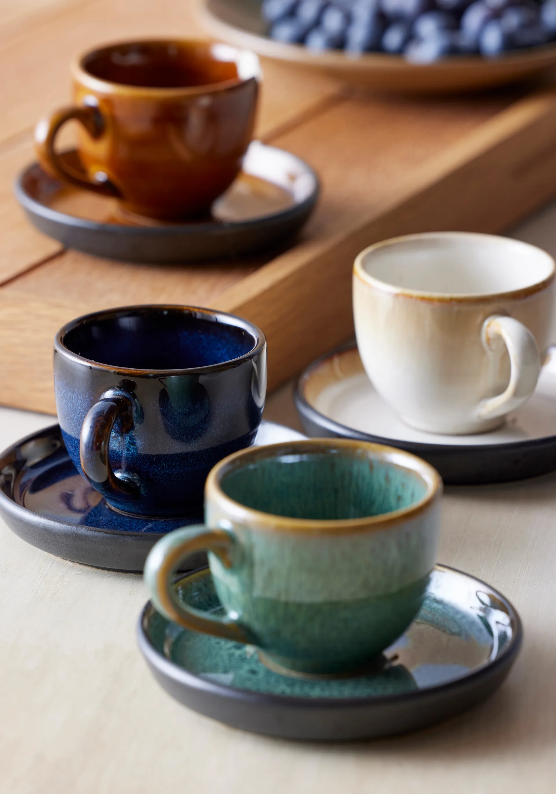 Bitz espressokop met schotel 7 cl, Amber-zwart Bitz