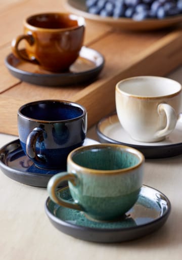 Bitz espressokop met schotel 7 cl - Amber-zwart - Bitz