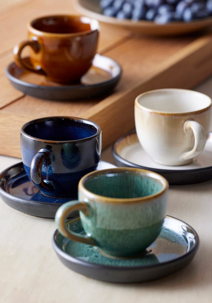 Bitz espressokop met schotel 7 cl, Amber-zwart Bitz