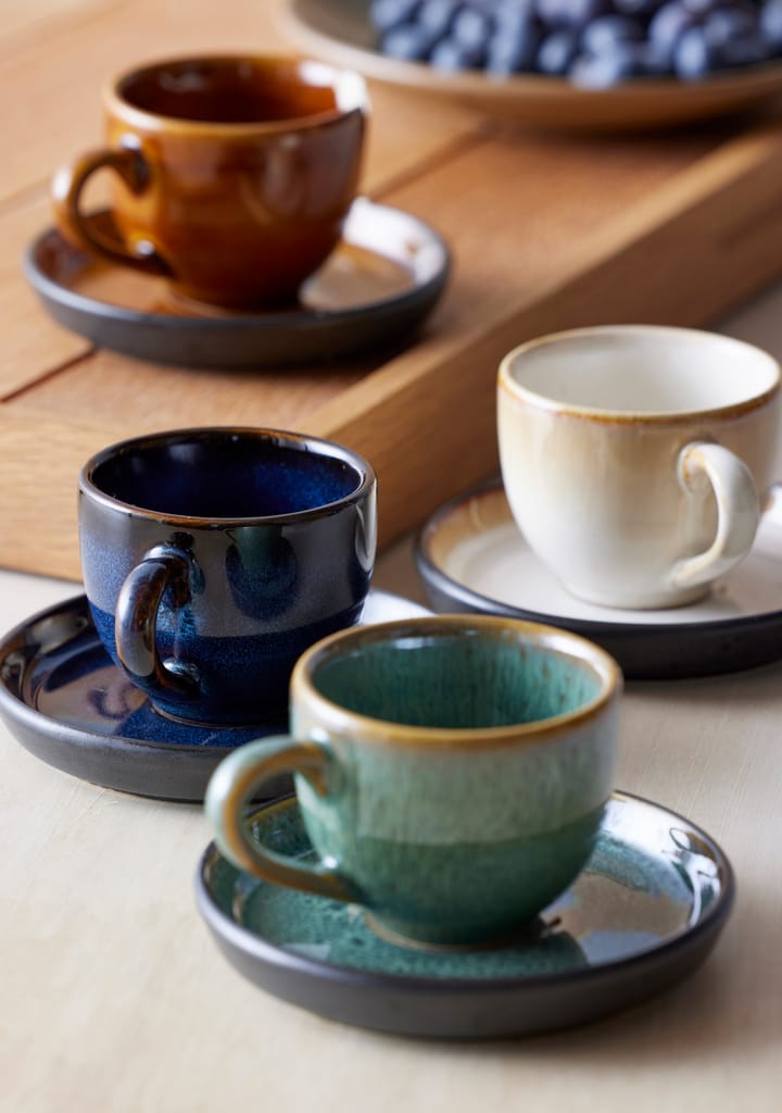 Bitz espressokop met schotel 7 cl, Groen-zwart Bitz