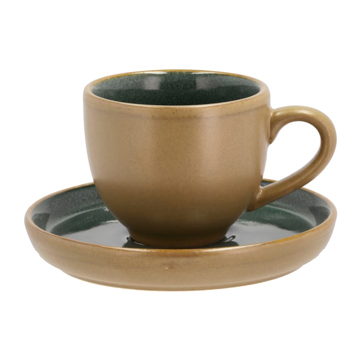 Bitz espressokop met schotel 7 cl mat - Wood-forest - Bitz