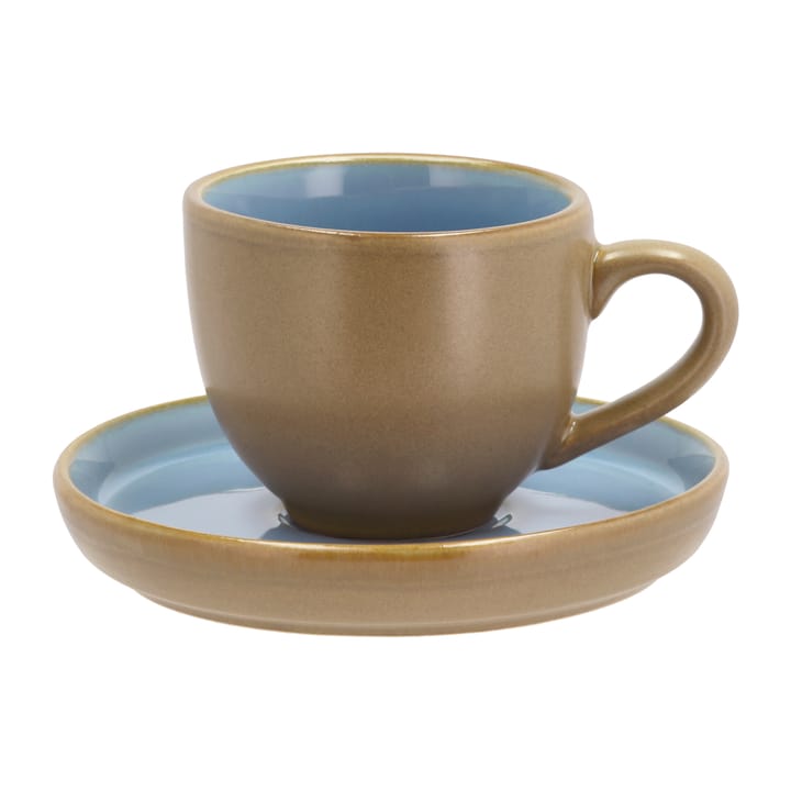 Bitz espressokop met schotel 7 cl mat, Wood-ocean Bitz