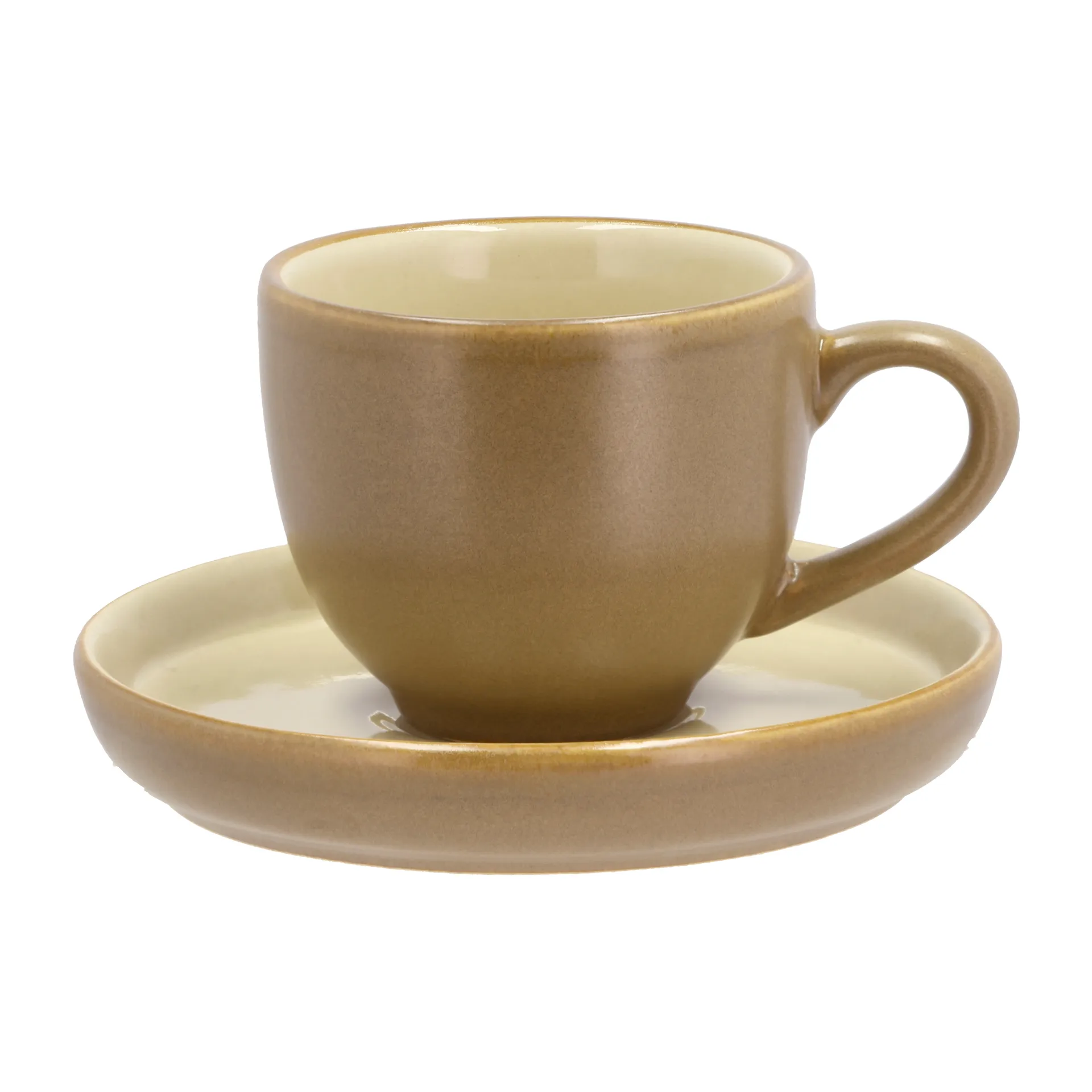 Bitz espressokop met schotel 7 cl mat, Wood-sand Bitz