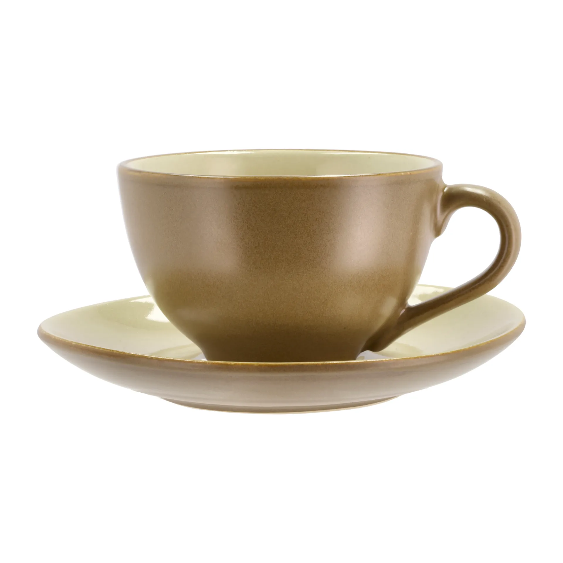 Bitz kop met schotel 24 cl mat, Wood-sand Bitz