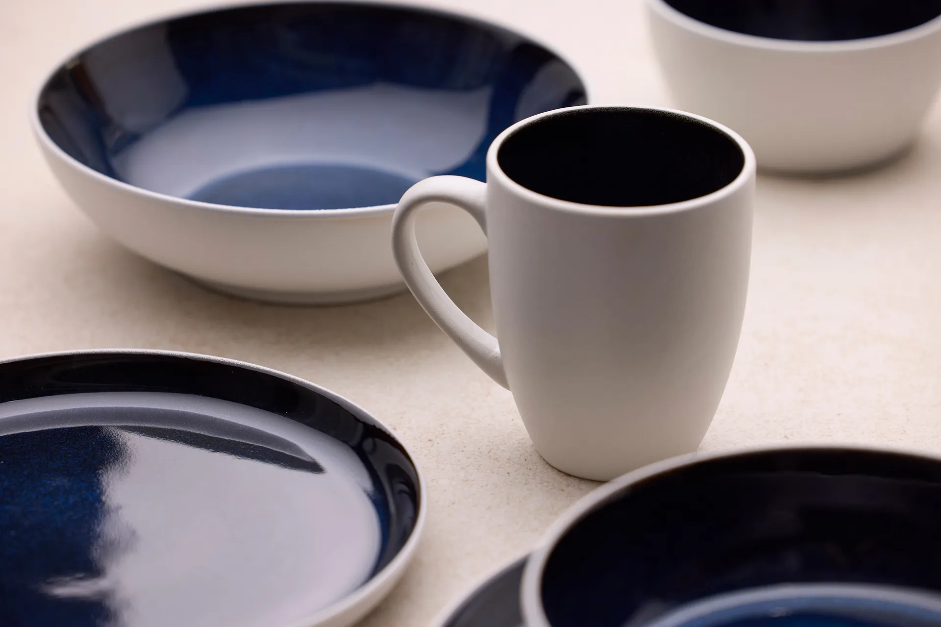 Bitz mok gastro 30 cl, Wit-donkerblauw Bitz