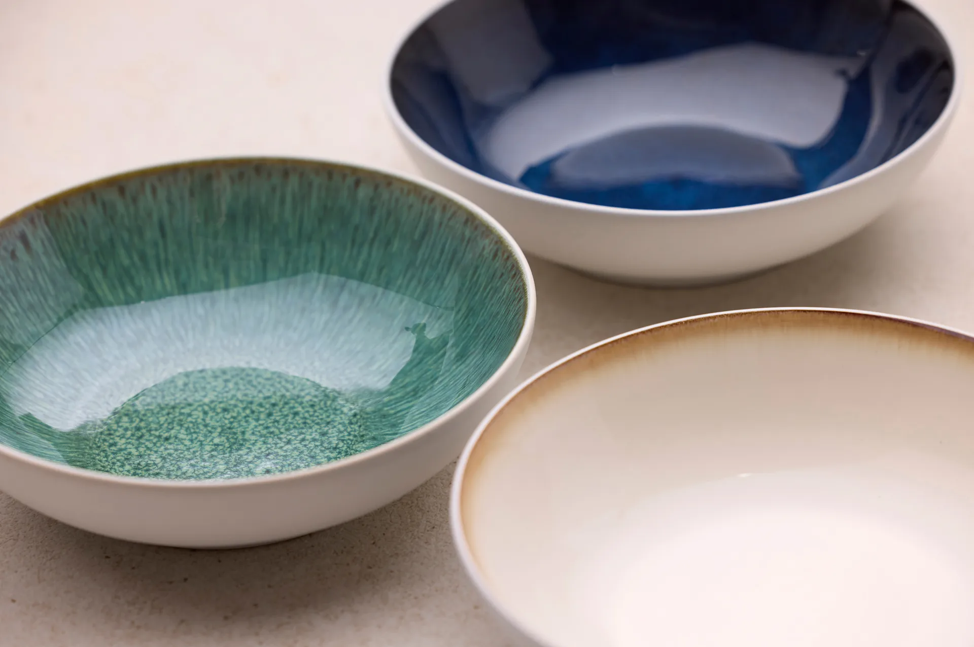 Bitz pastaschaal gastro Ø20 cm, Wit-groen Bitz