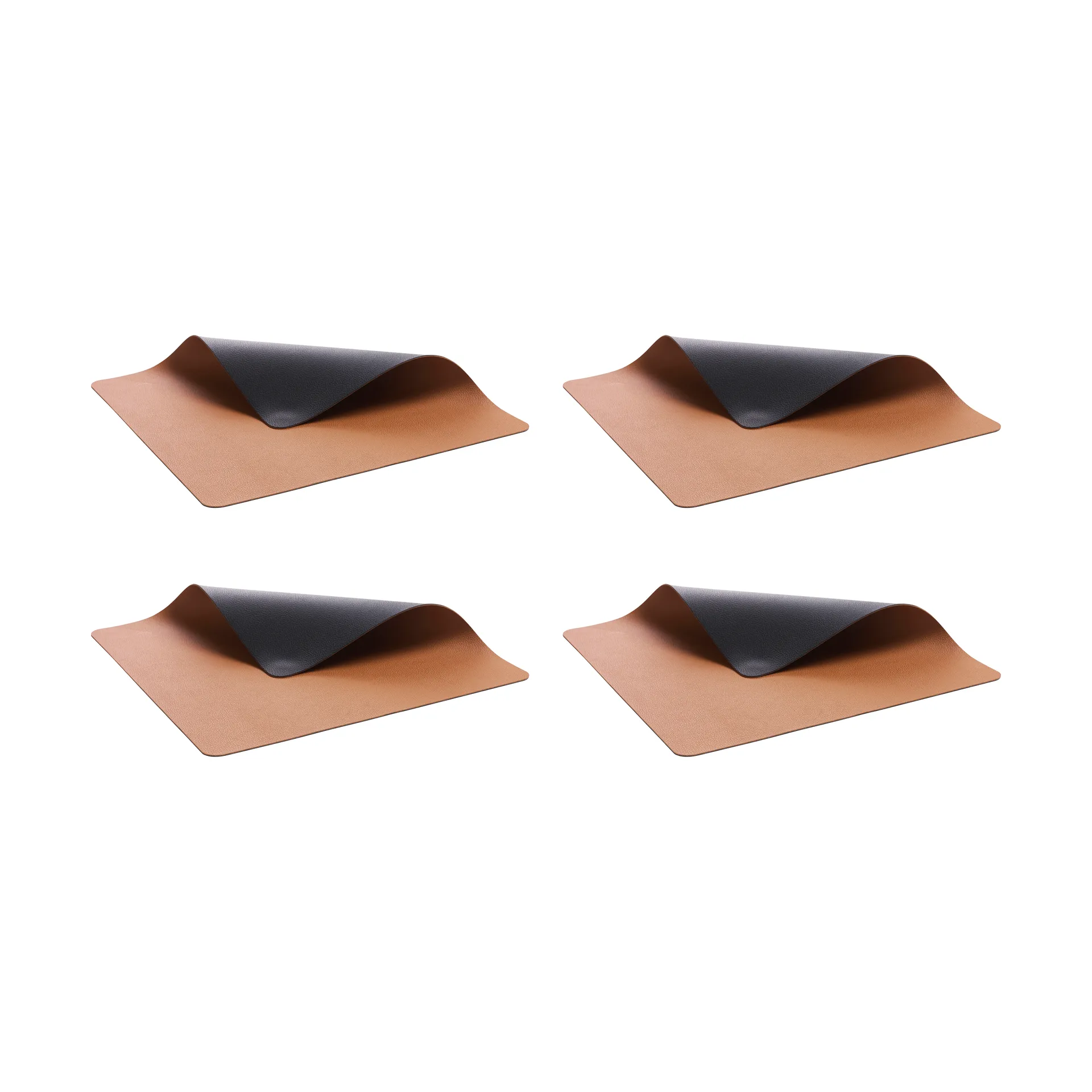 Bitz placemat 33x46 cm 4-pack, Zwart-bruin Bitz