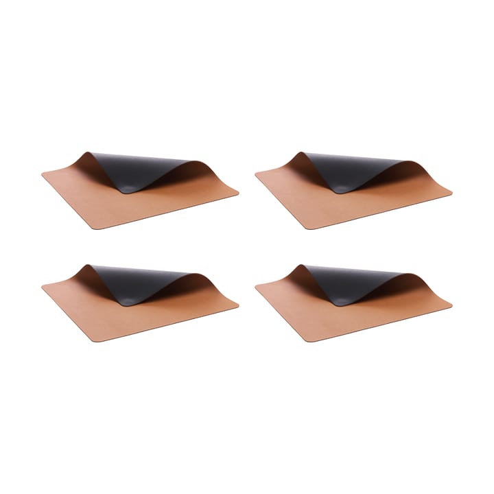 Bitz placemat 33x46 cm 4-pack - Zwart-bruin - Bitz