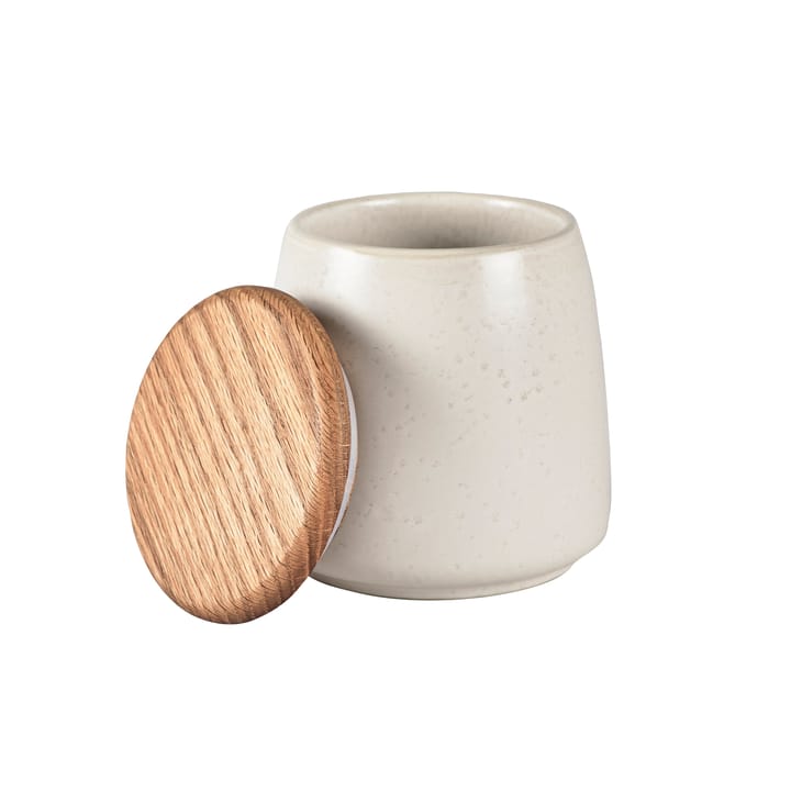 Bitz pot met deksel mat 12 cm - Mat roomwit - Bitz