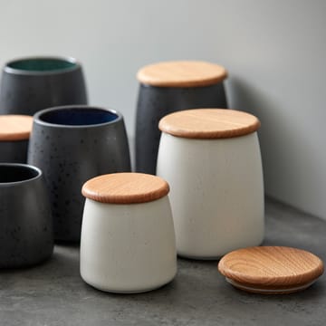 Bitz pot met deksel mat 16,5 cm - Mat roomwit - Bitz