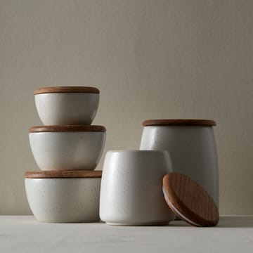 Bitz pot met deksel mat 16,5 cm - Mat roomwit - Bitz