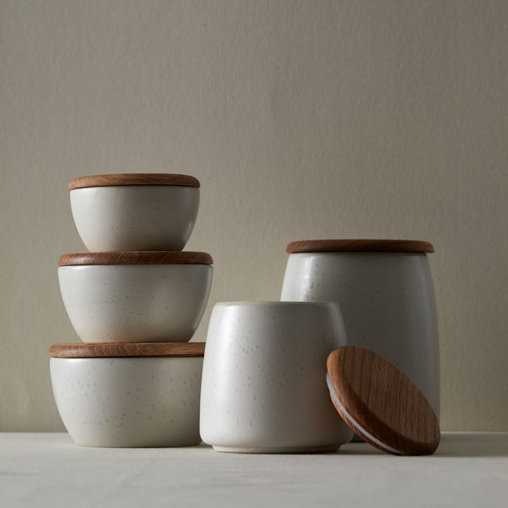 Bitz pot met deksel mat 16,5 cm - Mat roomwit - Bitz