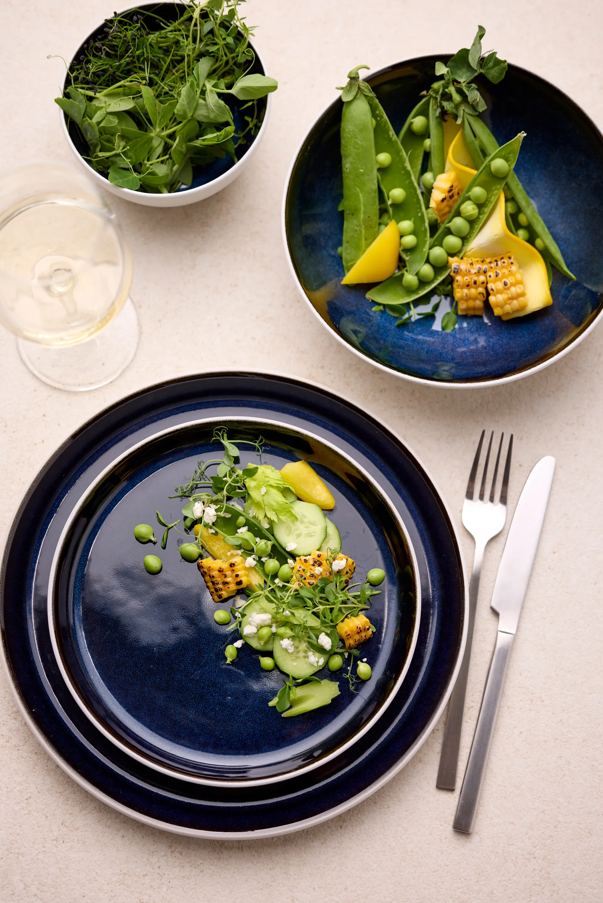 Bitz schaal gastro Ø12 cm, Wit-donkerblauw Bitz