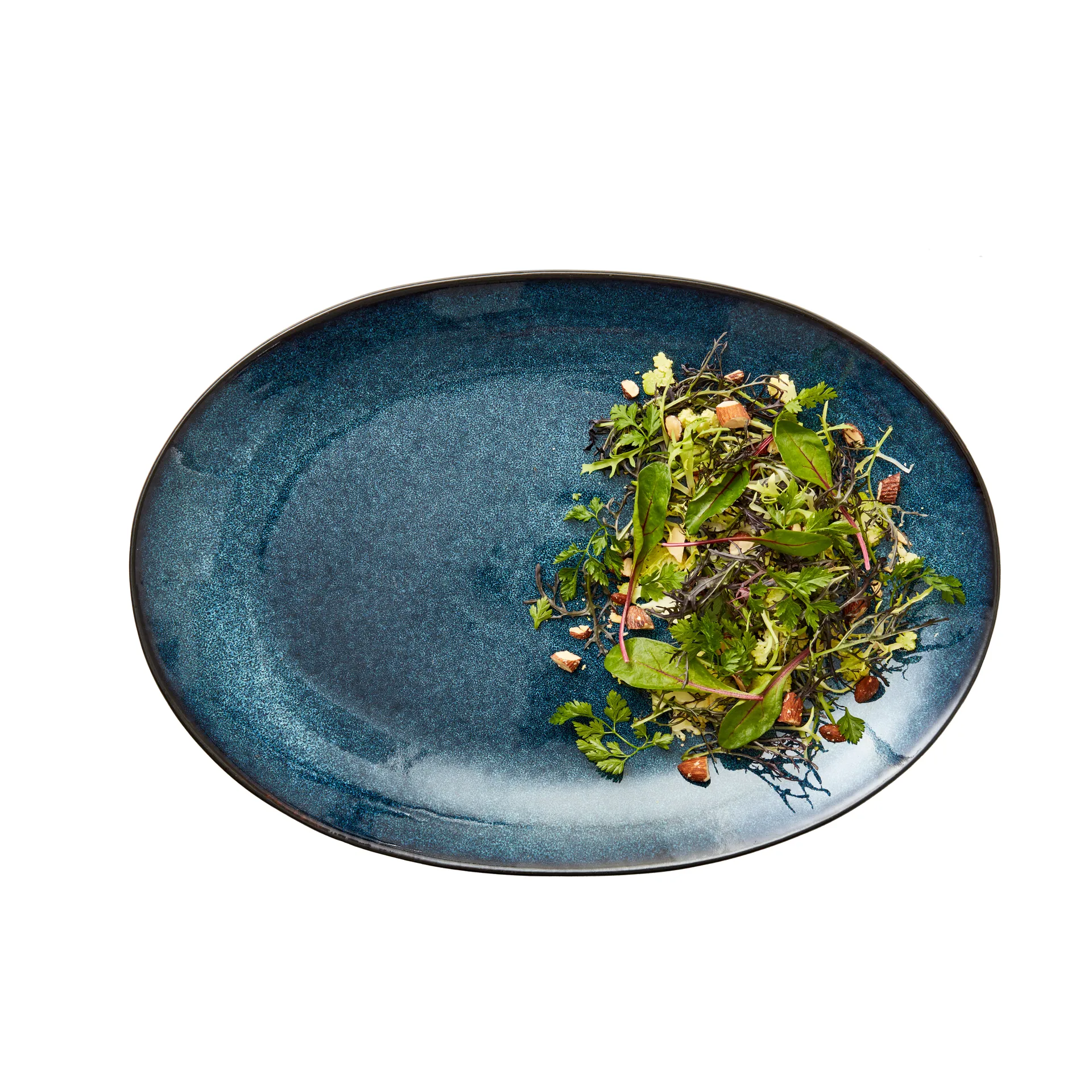 Bitz schaal ovaal 25x36 cm, Zwart-donkerblauw Bitz