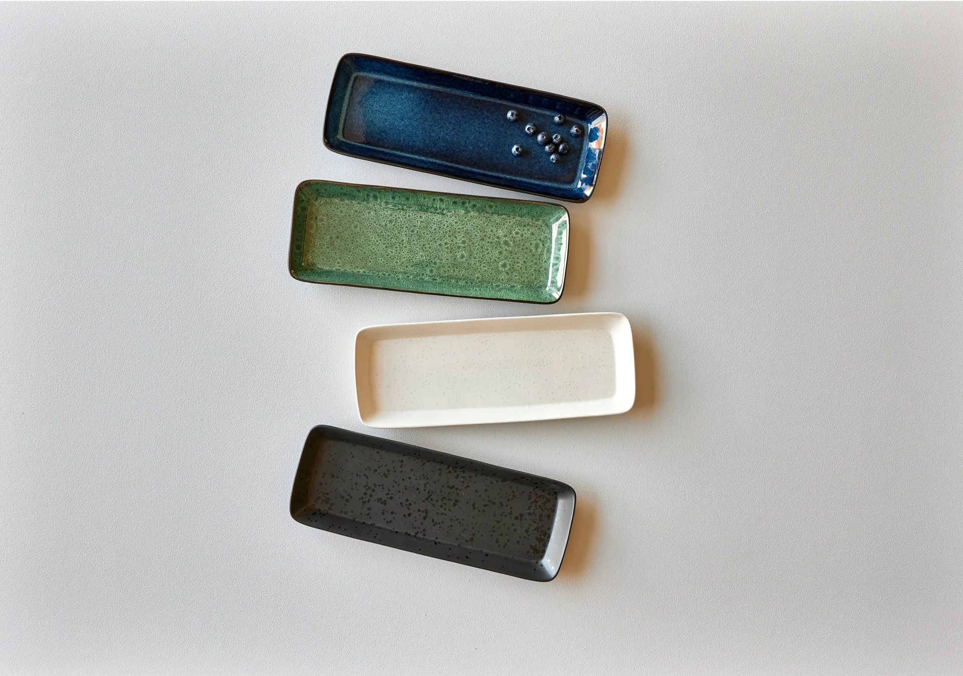 Bitz serveerschaal 38x14 cm, Zwart-groen Bitz