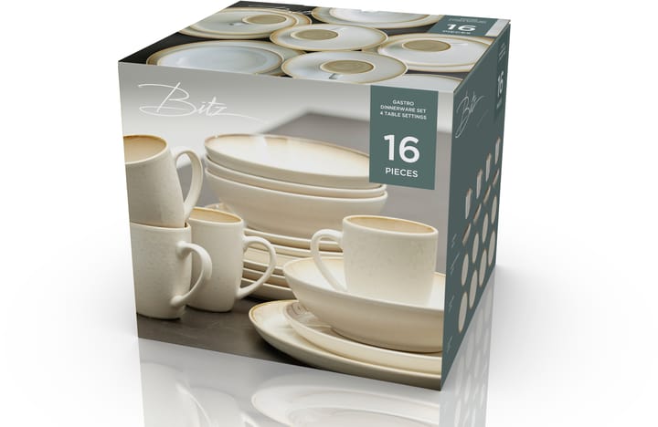 Bitz serviesset 16 delig, Roomwit Bitz