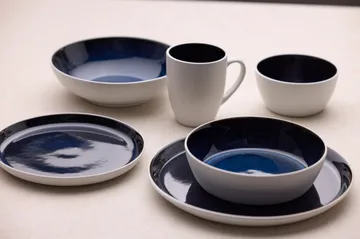 Bitz soepkom Ø 18 cm - Wit-donkerblauw - Bitz