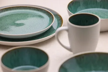 Bitz soepkom Ø 18 cm - Wit-groen - Bitz