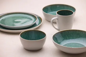 Bitz soepkom Ø 18 cm - Wit-groen - Bitz