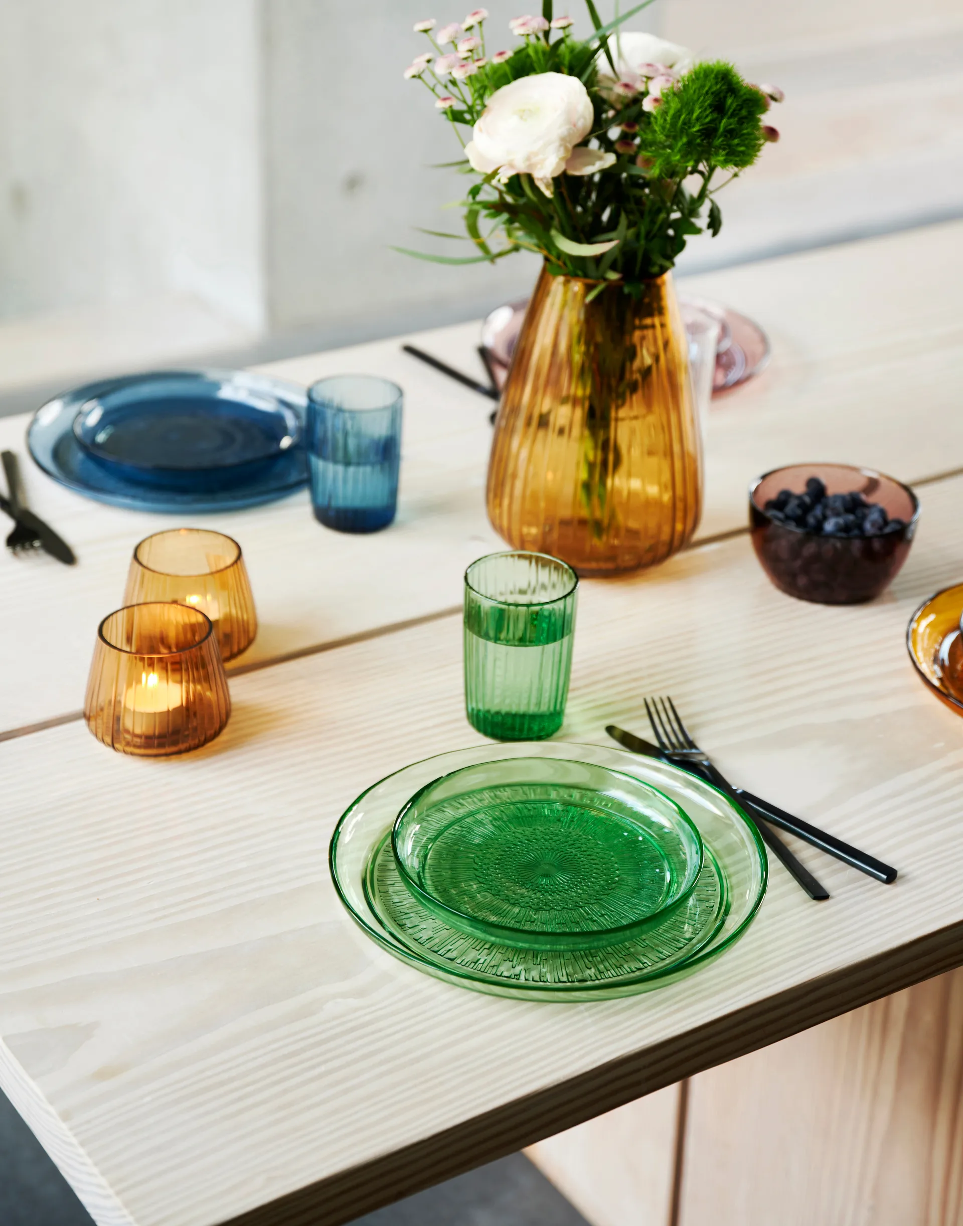 Kusintha bord Ø25 cm, Blauw Bitz