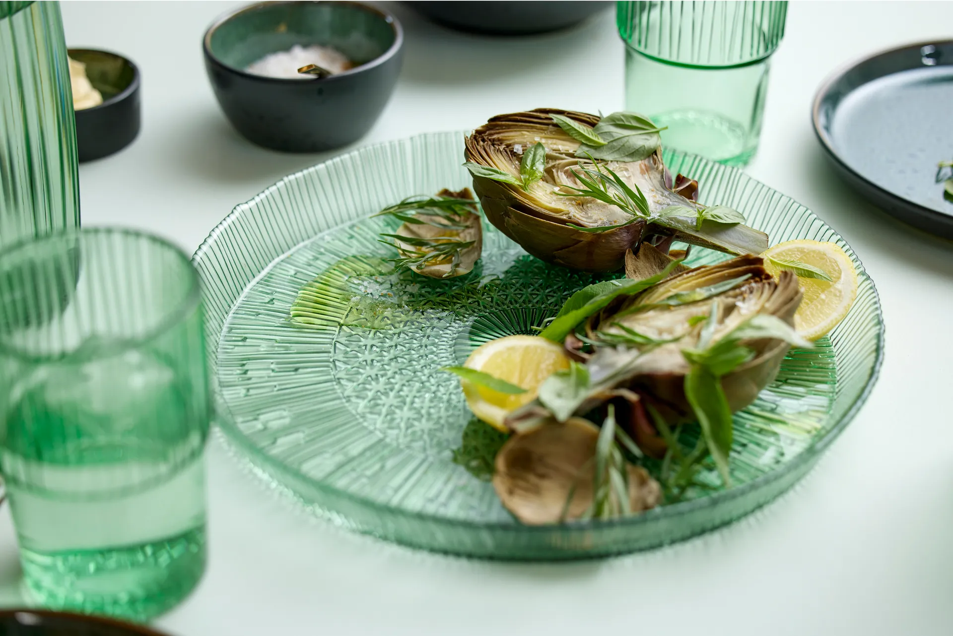 Kusintha serveerschaal rond Ø30 cm, Green Bitz