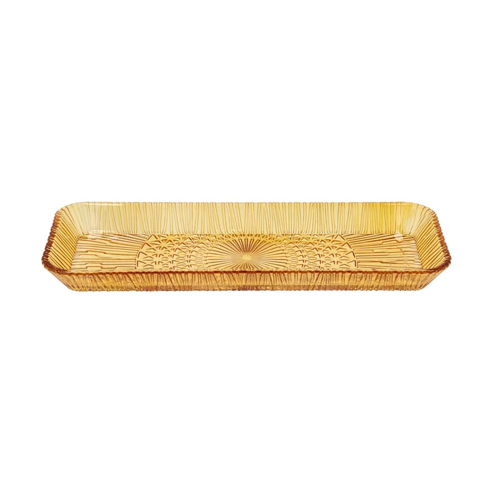 Kusintha serveerschotel rechthoekig 14x38 cm - Amber - Bitz