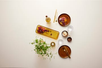 Kusintha serveerschotel rechthoekig 14x38 cm - Amber - Bitz