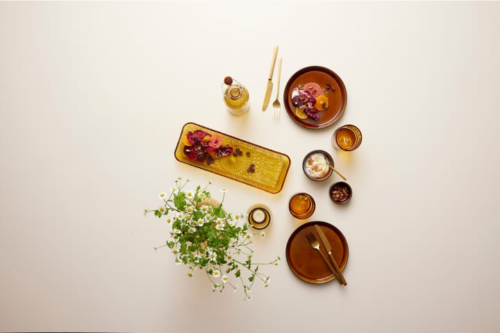 Kusintha serveerschotel rechthoekig 14x38 cm, Amber Bitz